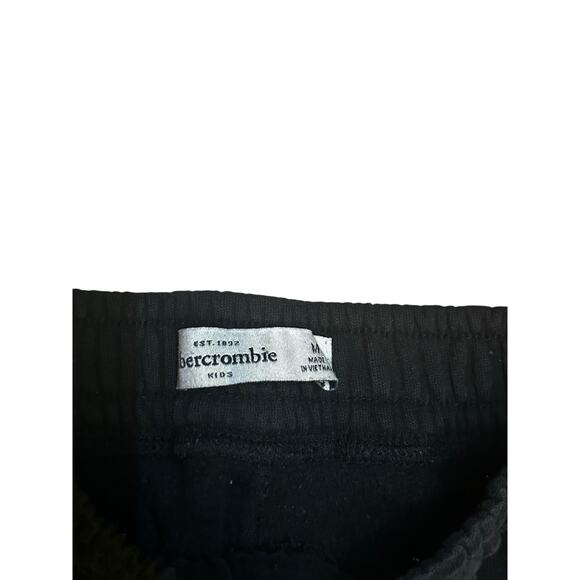 Abercrombie Kids Black Fleece Joggers Size M (8–10) — Cozy Athleisure Bottoms - Picture 3 of 4